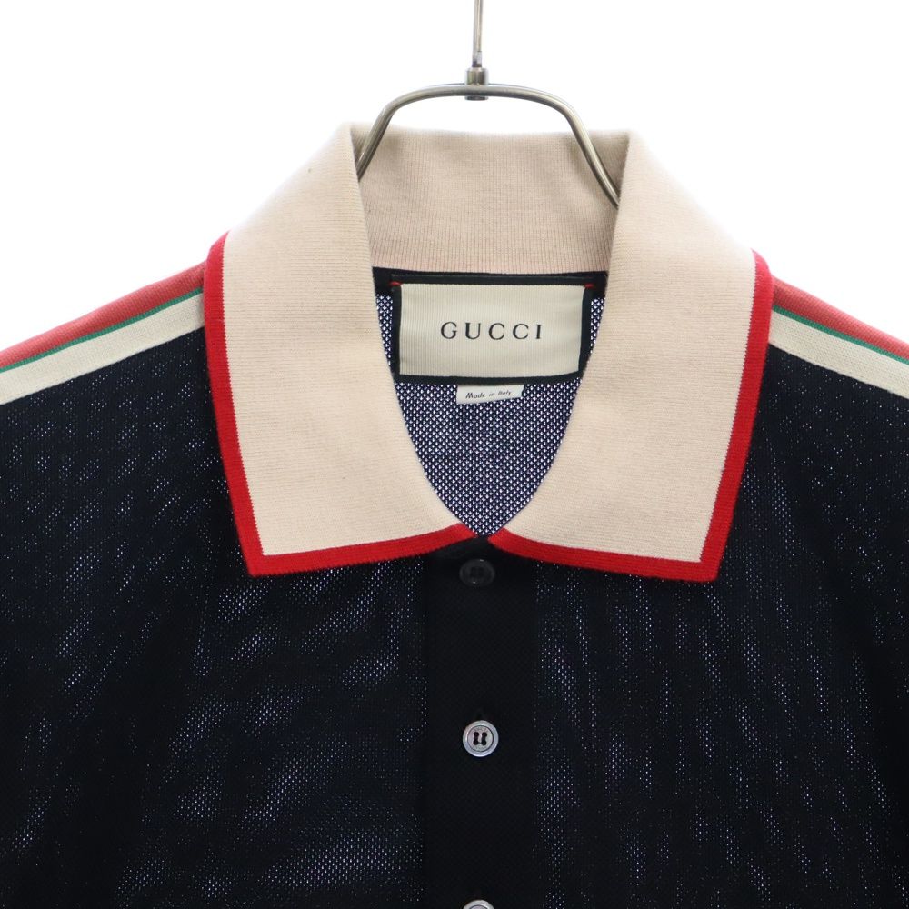 GUCCI (グッチ) 19SS アームロゴライン半袖ポロシャツ 500972 X9M38  