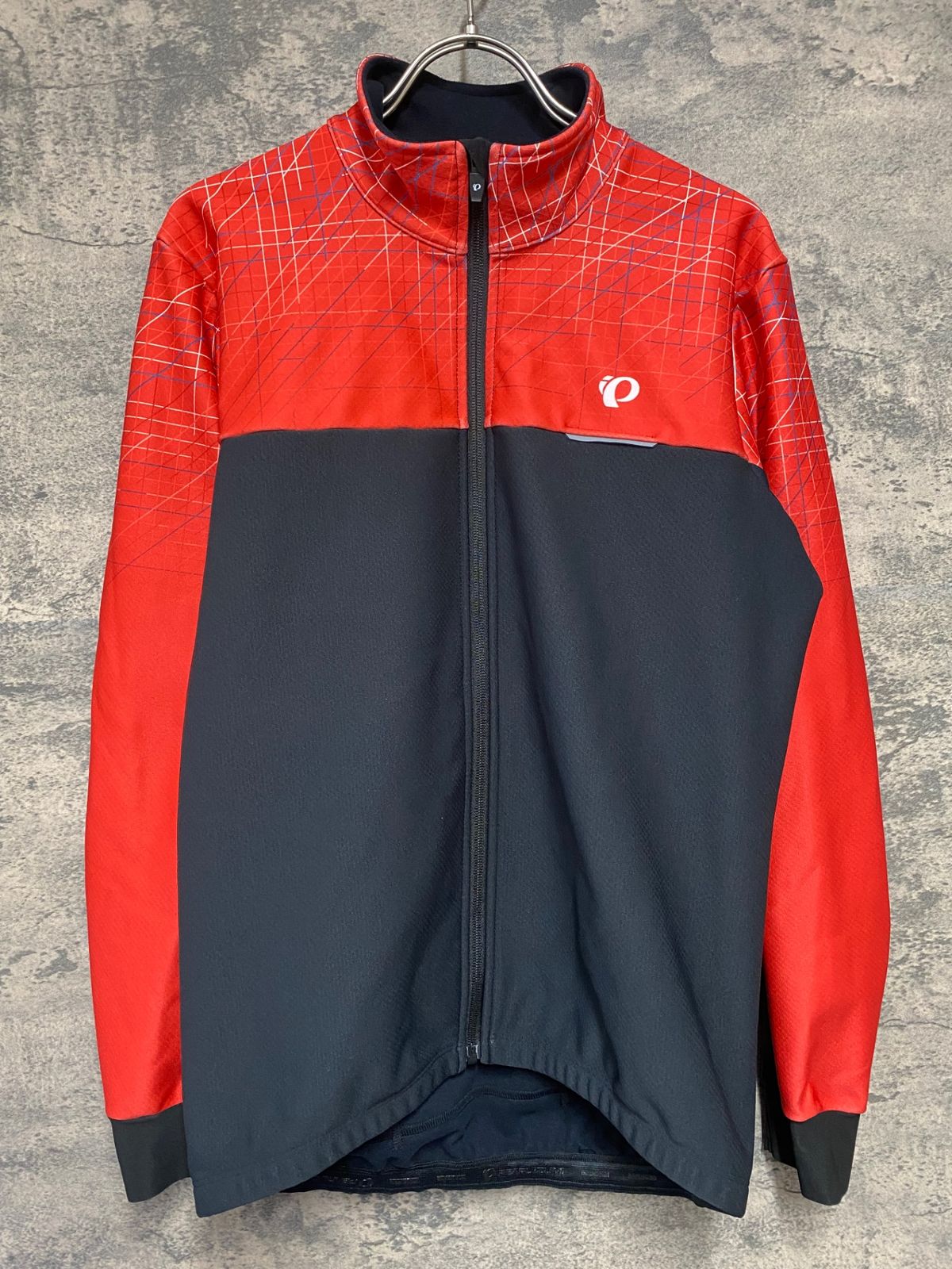【美品】パールイズミ　PEARL IZUMI サイクルウェア L黒×赤 メンズ JJ760 パールイズミ PEARL iZUMi 長袖 サイクルジャージ M 赤黒