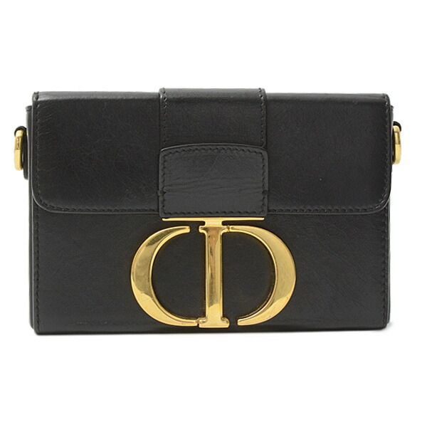 クリスチャンディオール バッグ レディース モンテーニュ 30 ボックスバッグ カーフスキン ブラック Christian Dior 中古