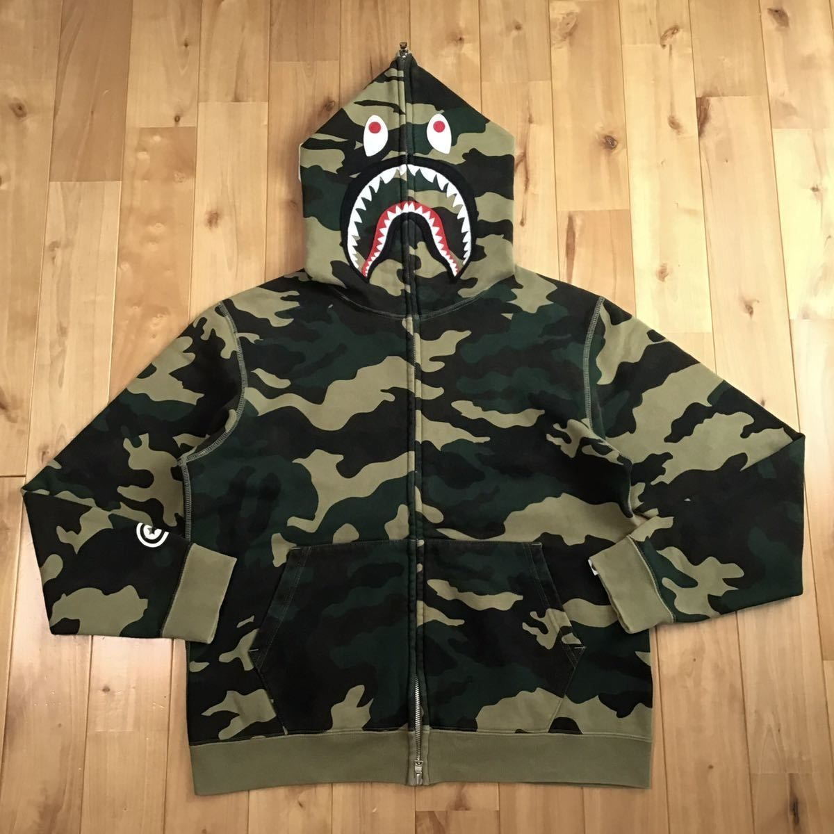 Woodland camo シャーク パーカー Sサイズ shark full zip hoodie a