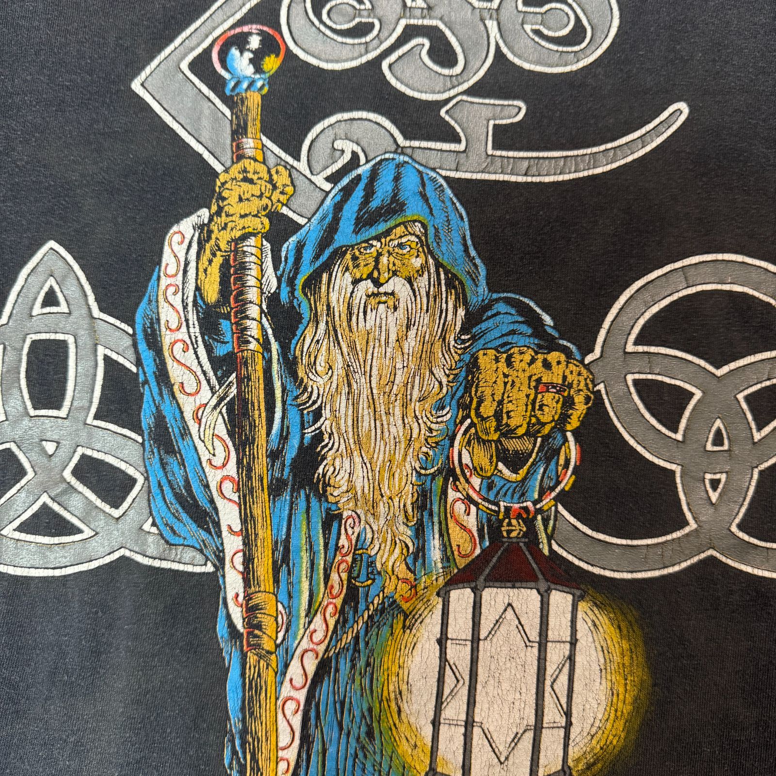 80s LED ZEPPELIN Tシャツ ZOSO ロゴ プリント Lサイズ レッド