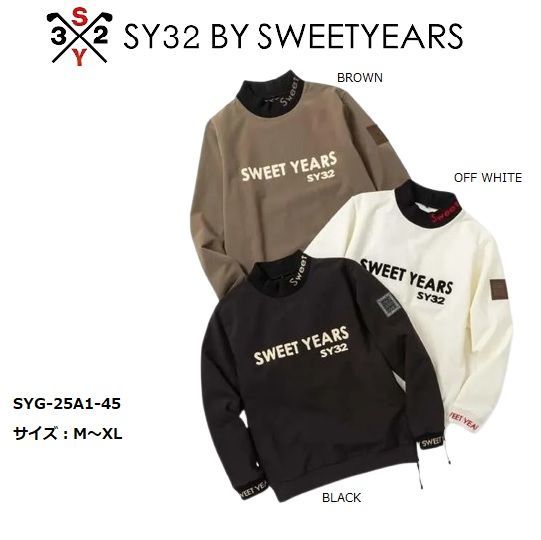 SY32 ゴルフ ゴルフウェア フリースシャツ ロングTシャツ 長袖 メンズ おしゃれ ブランド かっこいい SYG-25A1-45 お取り寄せ