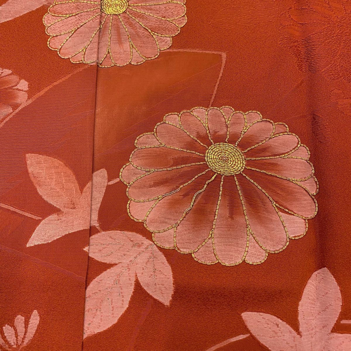 バイセル 着物 美品 名品 長襦袢 オレンジ 干支 正絹 身丈116cm 裄丈63cm ☆☆☆☆ 長襦袢 身丈130cm 裄丈67.5cm L 梅 地紋 絞り オレンジ 正絹 美品 名品