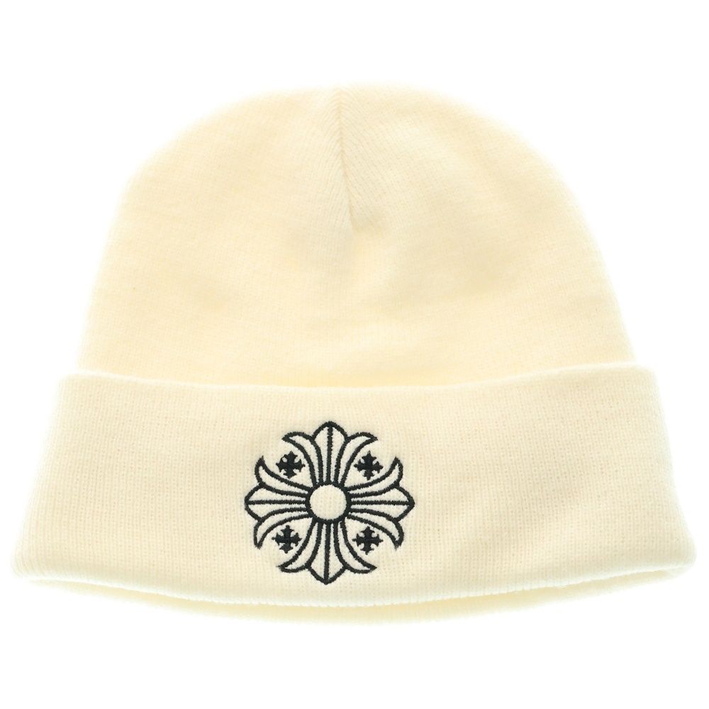 CHROME HEARTS クロムハーツ WOOL WATCH CAP CHプラス刺繍ウールビーニー ニットキャップ 帽子 ホワイト