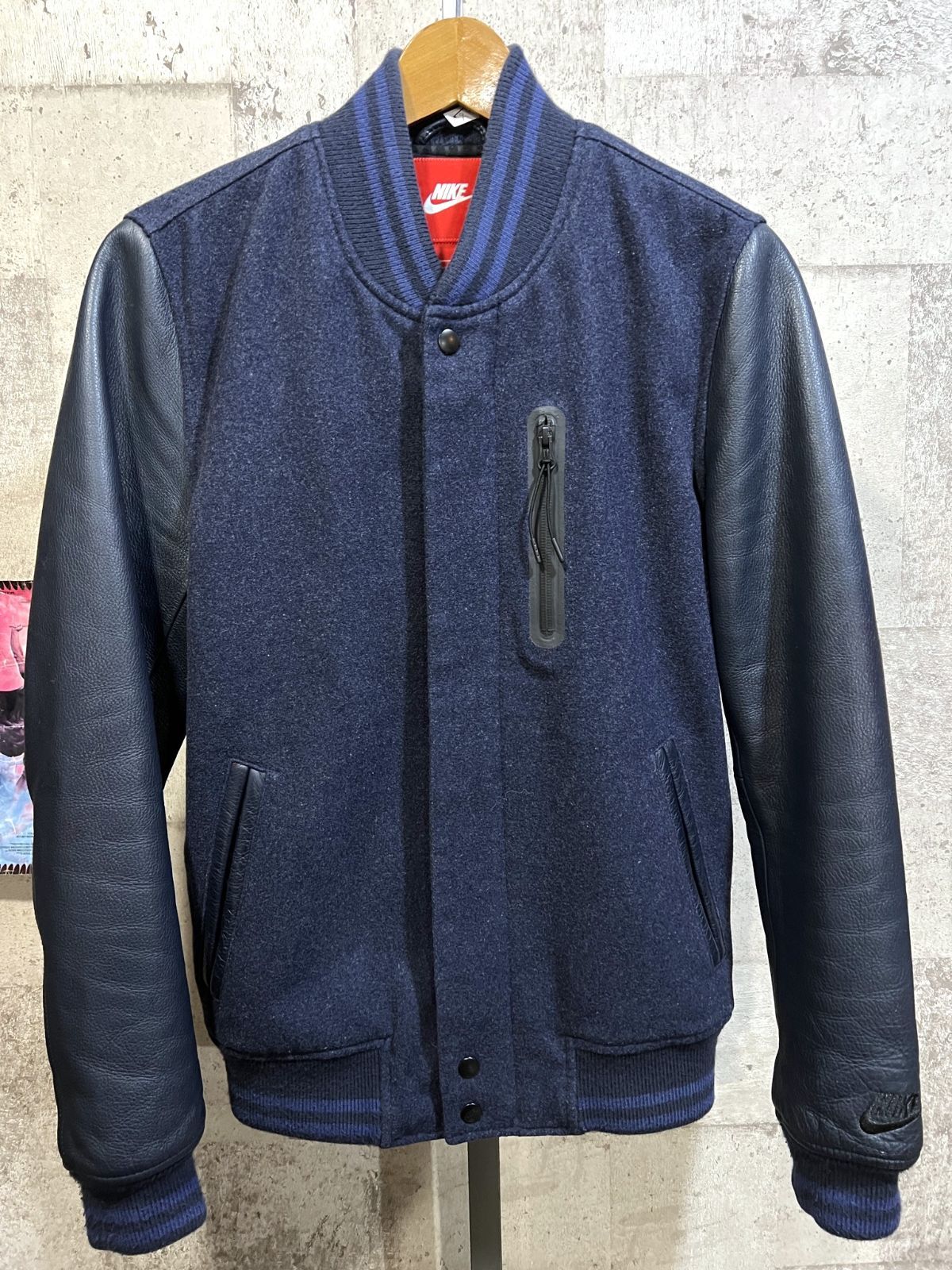 ナイキ DESTROYER JACKET メルトンXレザー スタジャン S メンズ NIKE