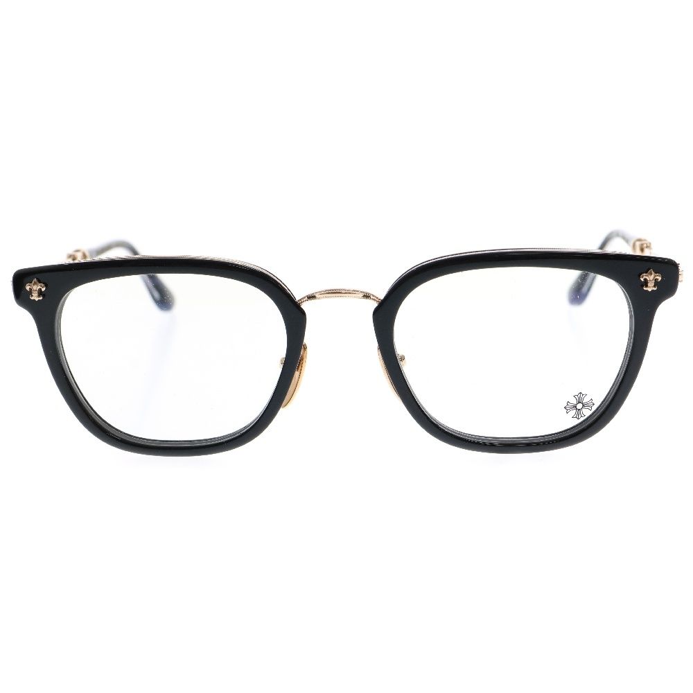 CHROME HEARTS クロムハーツ STRAPADICTOME サイドフ ニー ボストンフレームメガネ サングラス アイウェア ブラック|ゴールド