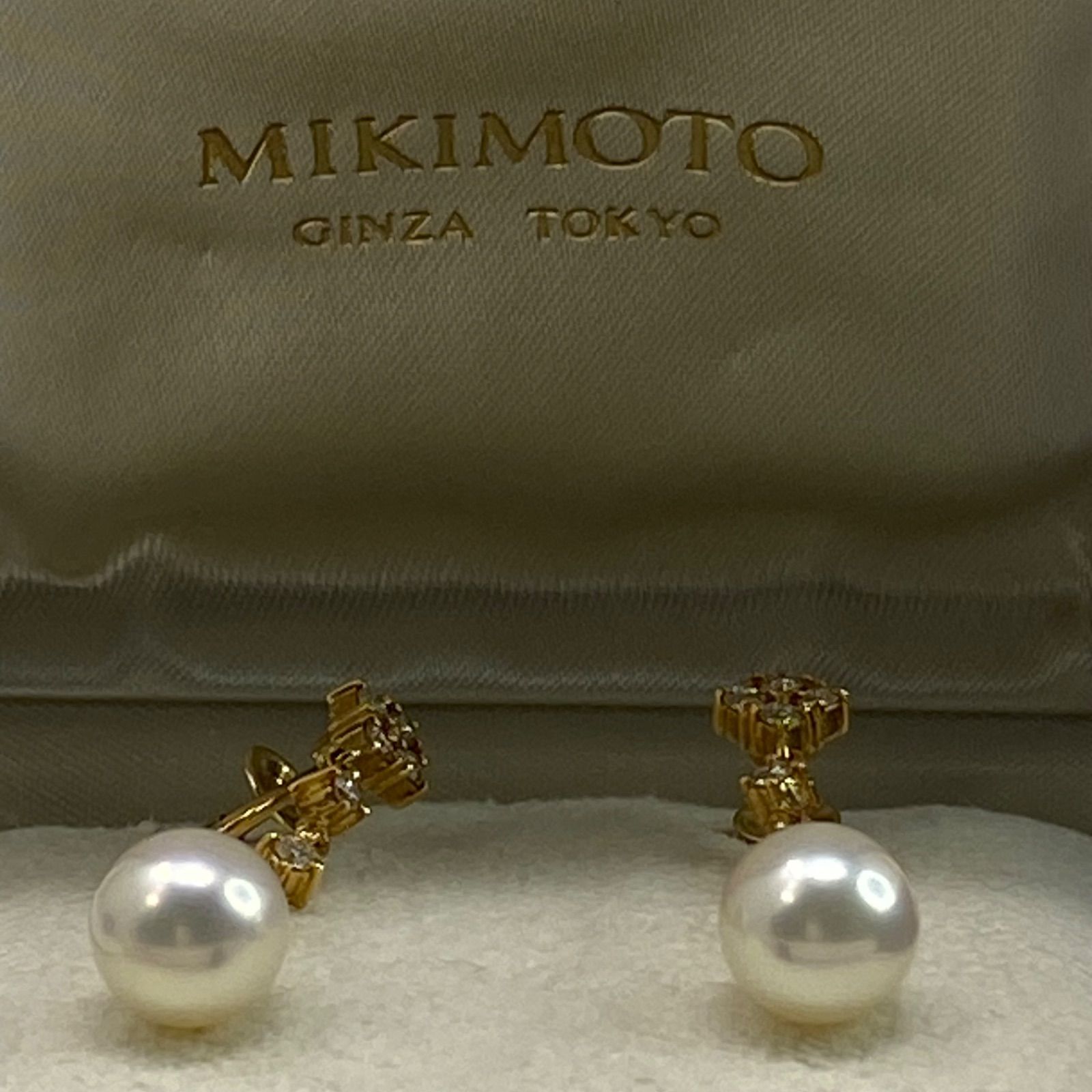 mikimoto ミキモト 御木本 used k18YG 18金 AU750 あこや真珠 天然  
