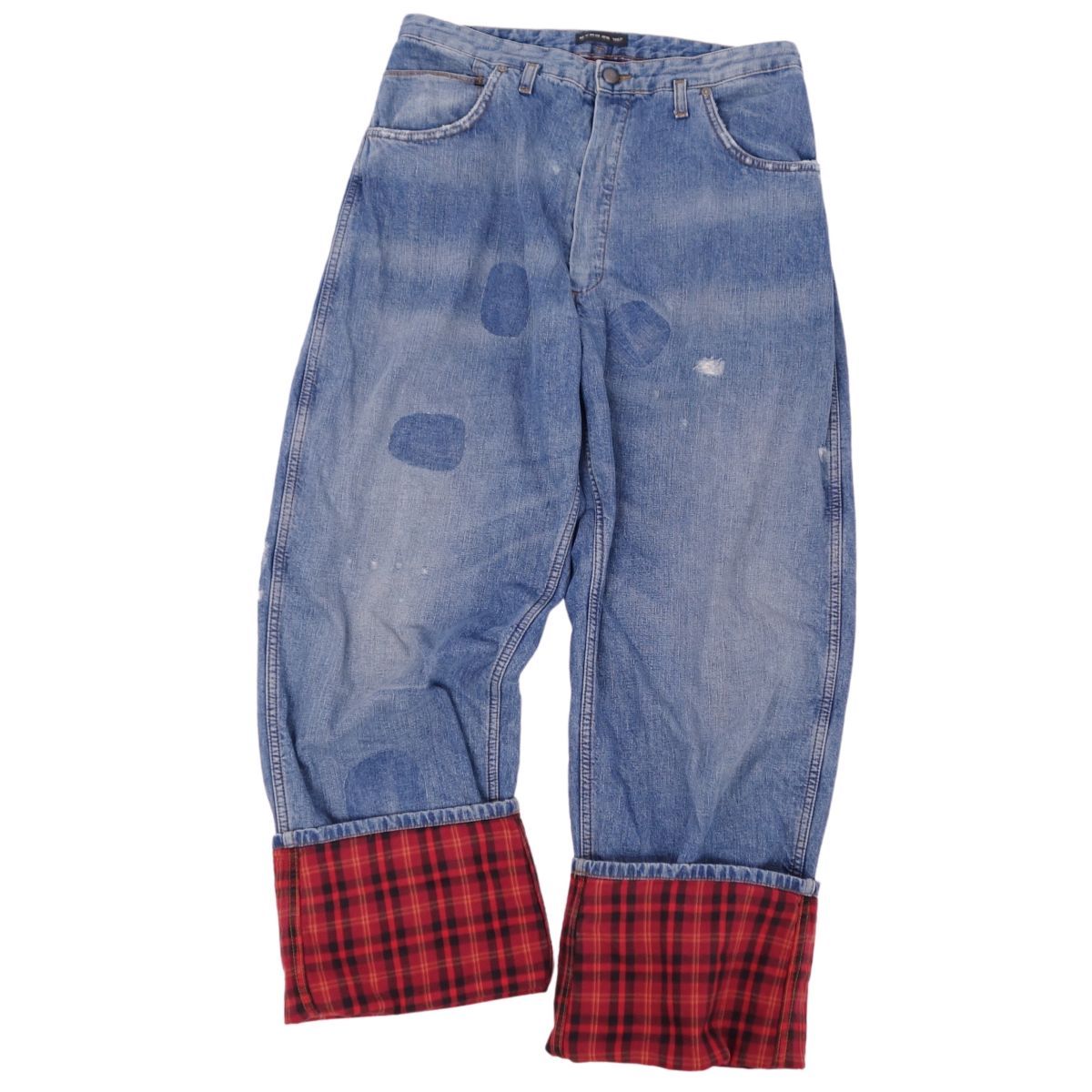 美品 エトロ ETRO パンツ デニムパンツ ジーンズ ワイドパンツ ダメージ加