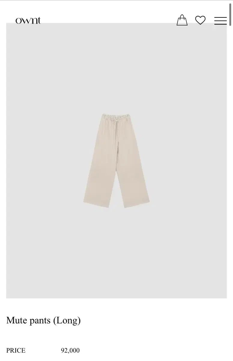 ownt ミュートパンツ ロング 販売しています