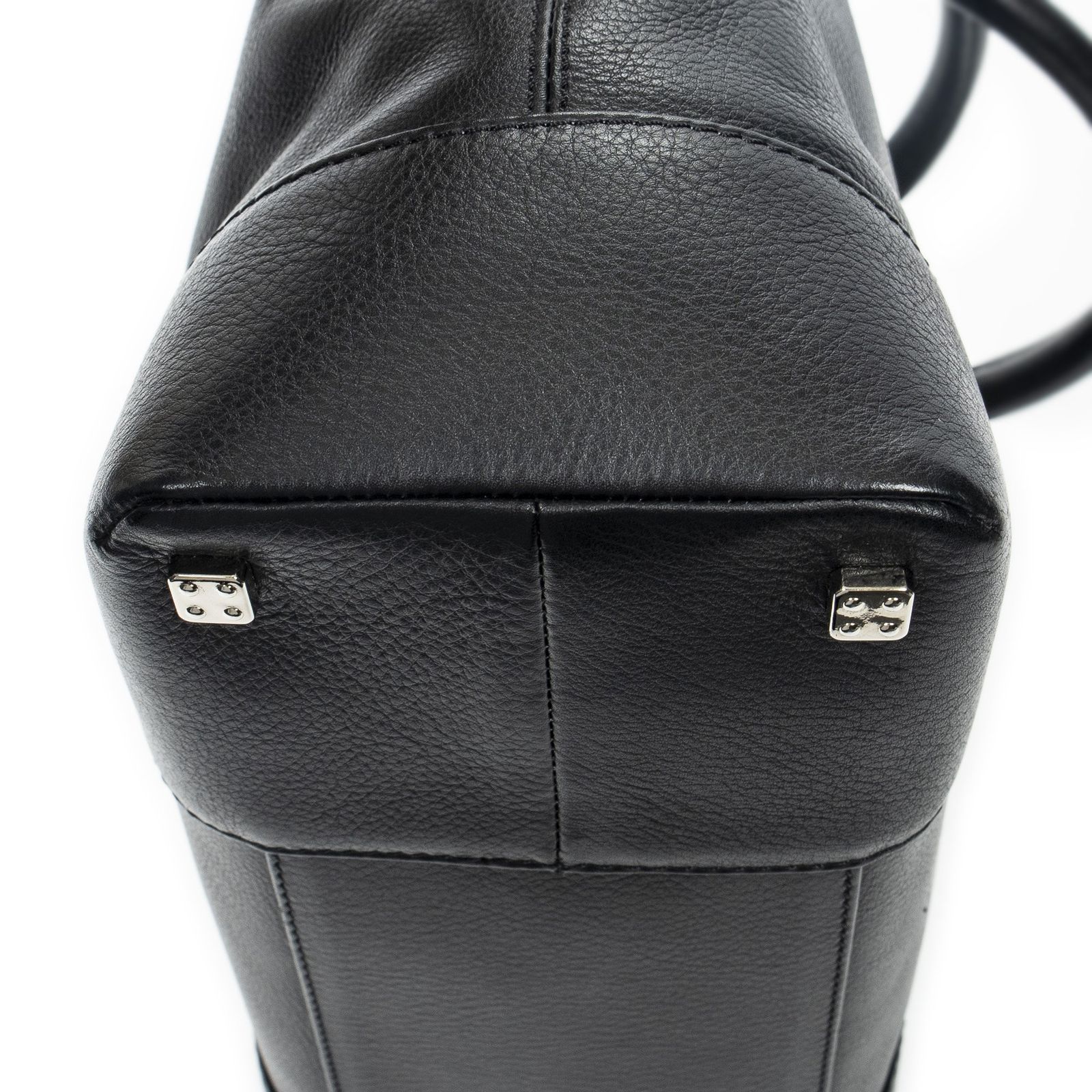 トートバッグ黒カーフスキンレザーA