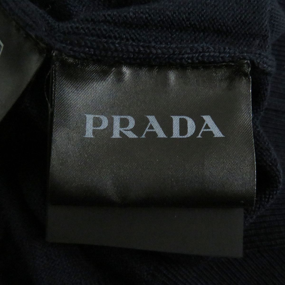 未使用品□2021年製 PRADA/プラダ バージンウール100％ Vネック 薄手