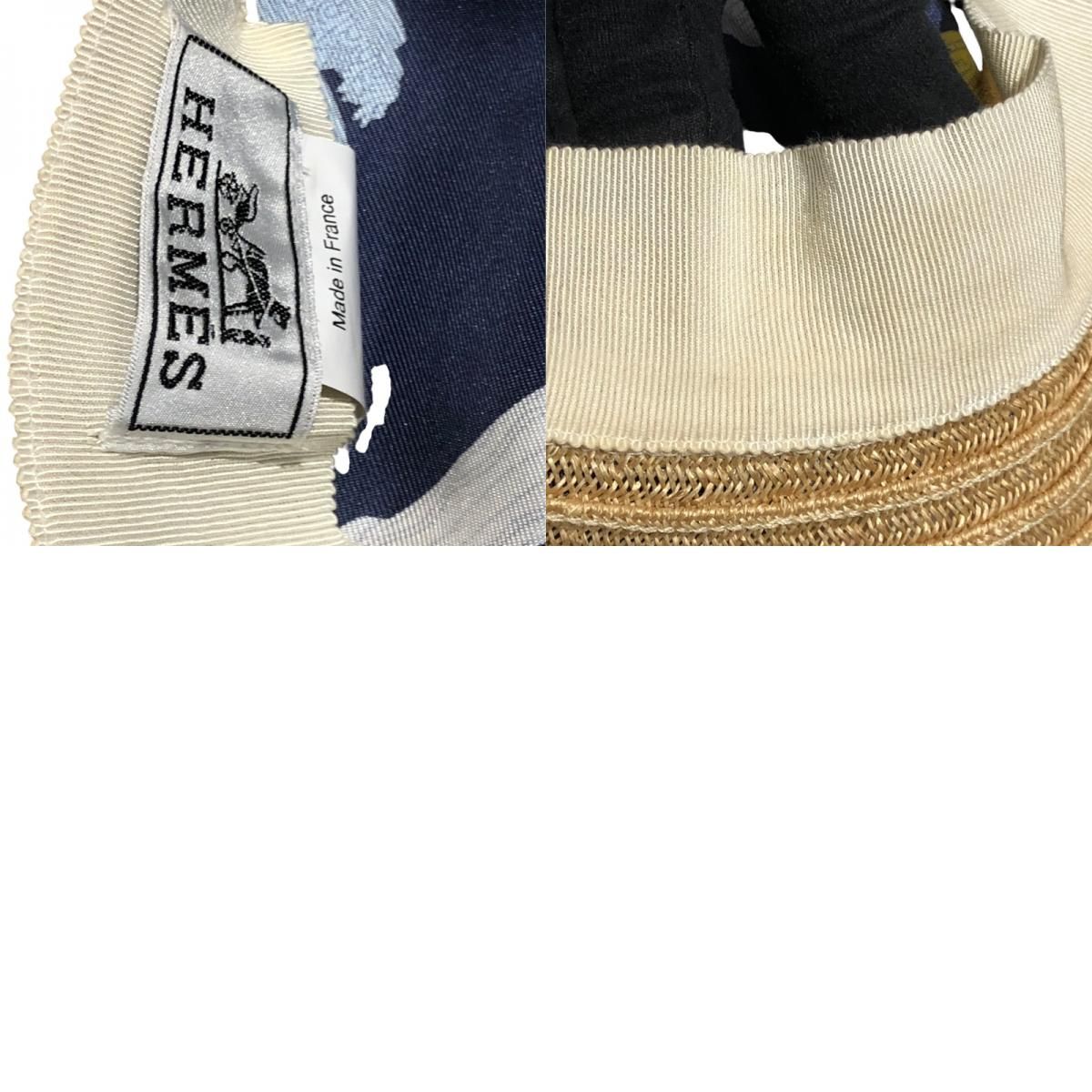 HERMES シルク切替ハット