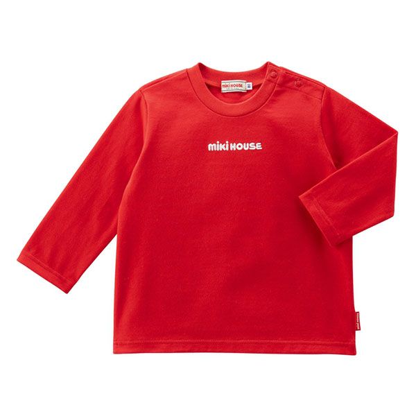 ミキハウス　新品未使用　長袖 MIKI HOUSE ミキハウス mikihouse ロゴ刺繍 長袖Tシャツ(70・80