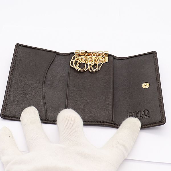 美品 箱付 ポロラルフローレン キーケース 5連 ブラウン系 NKG - メルカリ