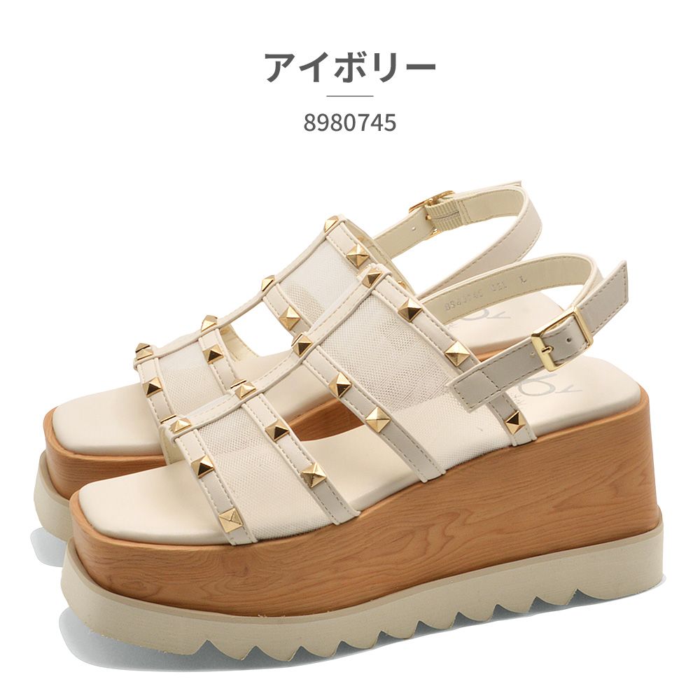 正規販売店 byあしながおじさん サンダル レディース 厚底スタッズサンダル 8980745 2025春夏