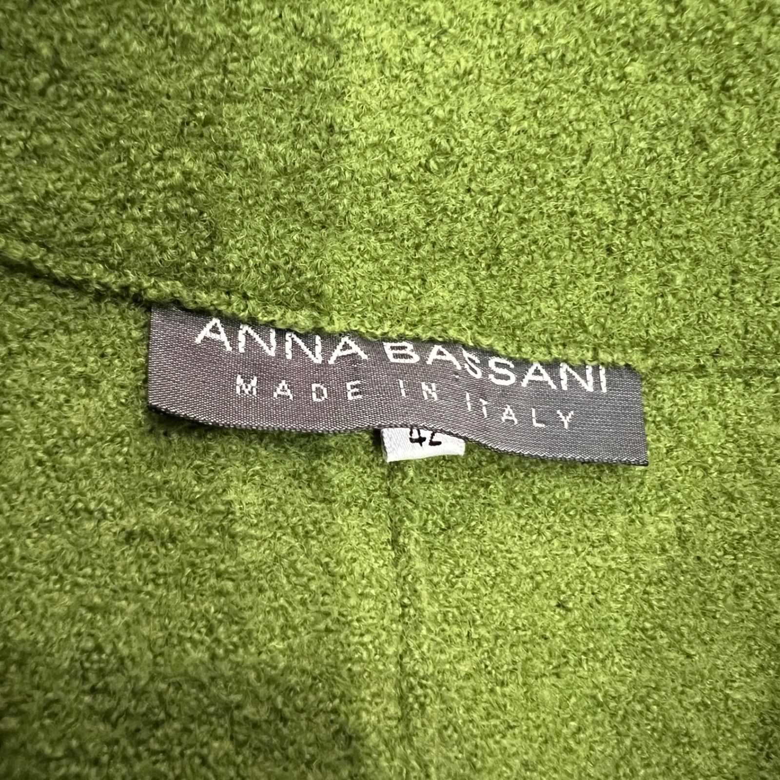 日本産】 【ANNA BASSANI】リネンテーラードジャケット 緑 定価39000円 