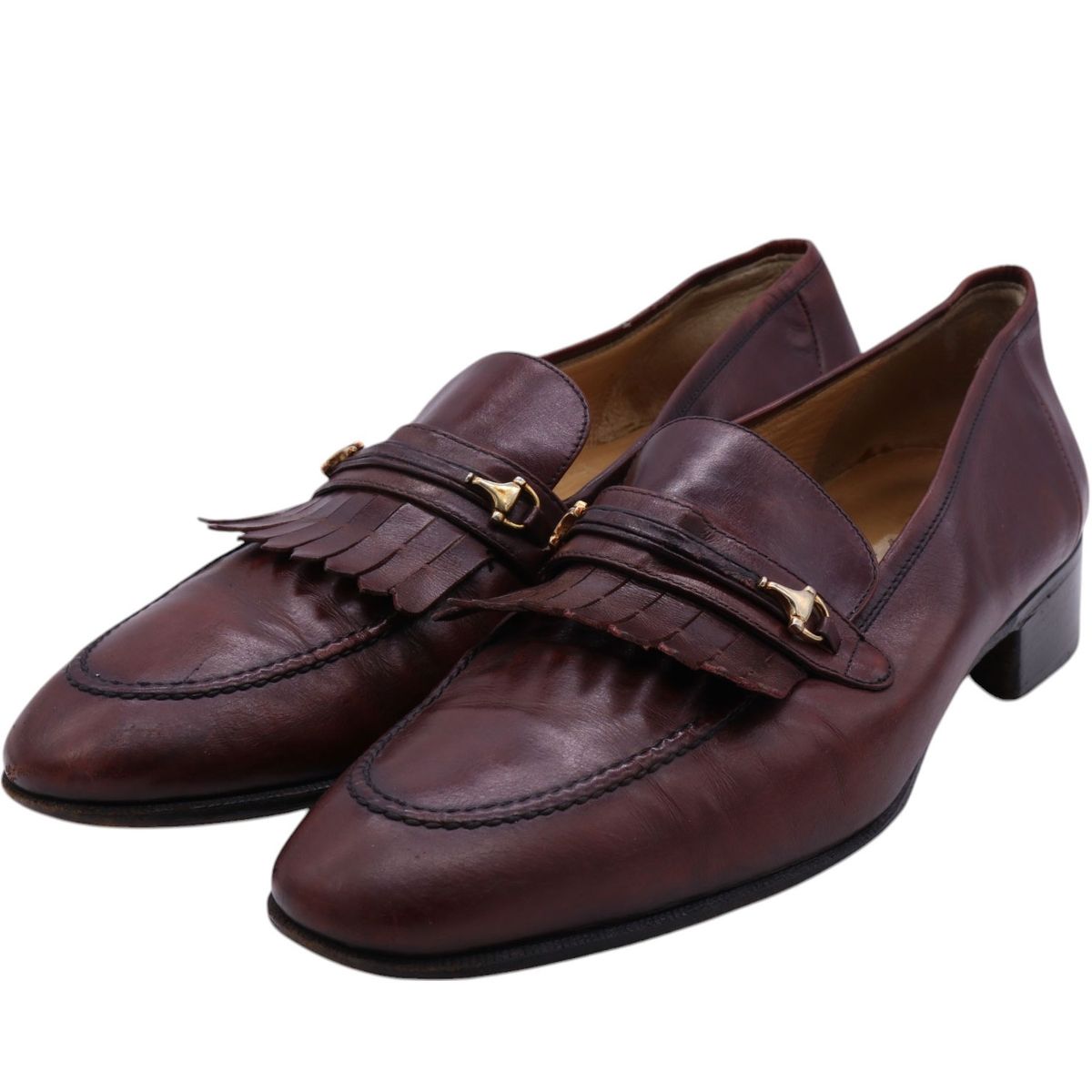 古着 60~70年代 グッチ GUCCI グッチ キルトタン ビットローファー イタリア製 44S メンズ27.5cm相当 ヴィンテージ|saa011613