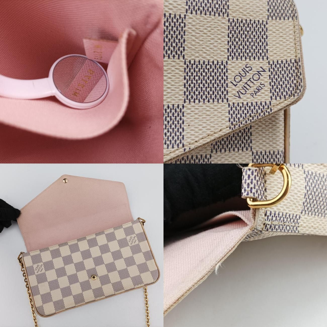 ルイヴィトンLouis VuittonポシェットフェリシーアズールダミエキャンバスN63106MI2179