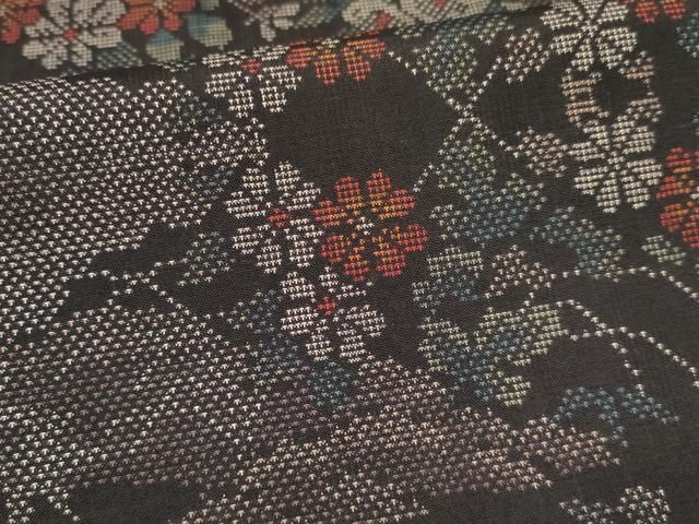 平和屋着物□本場大島紬 9マルキ 風景花文 正絹 逸品 DAAS9446ma