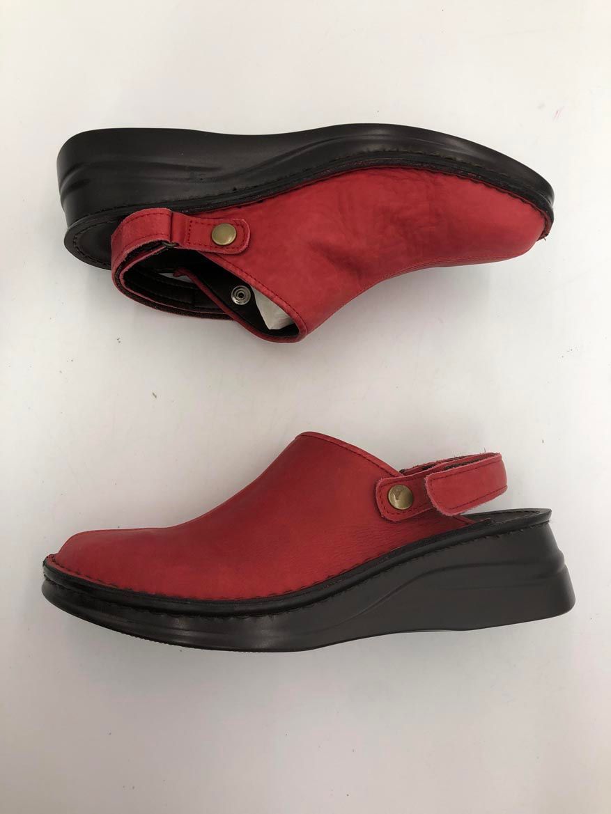 Herb ハーブ シンプル 本革 2WAY サボ シューズ size24|赤 ◎レディース WWW_OLIVIERBERNSTEIN_COM