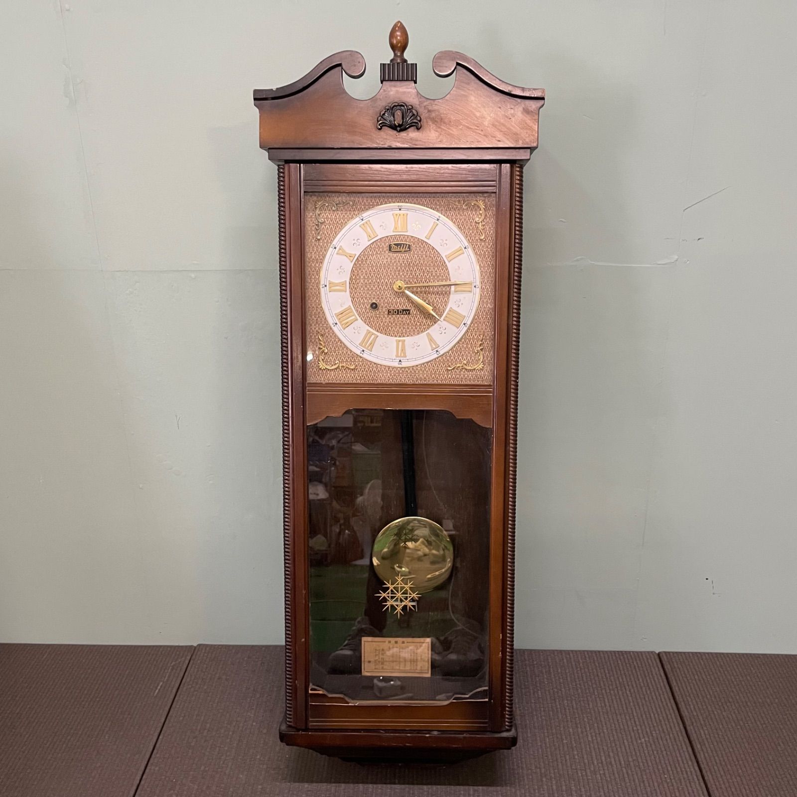 正規品，HOT 柱時計 MEIJI 古時計 振り子時計 掛け時計 掛時計