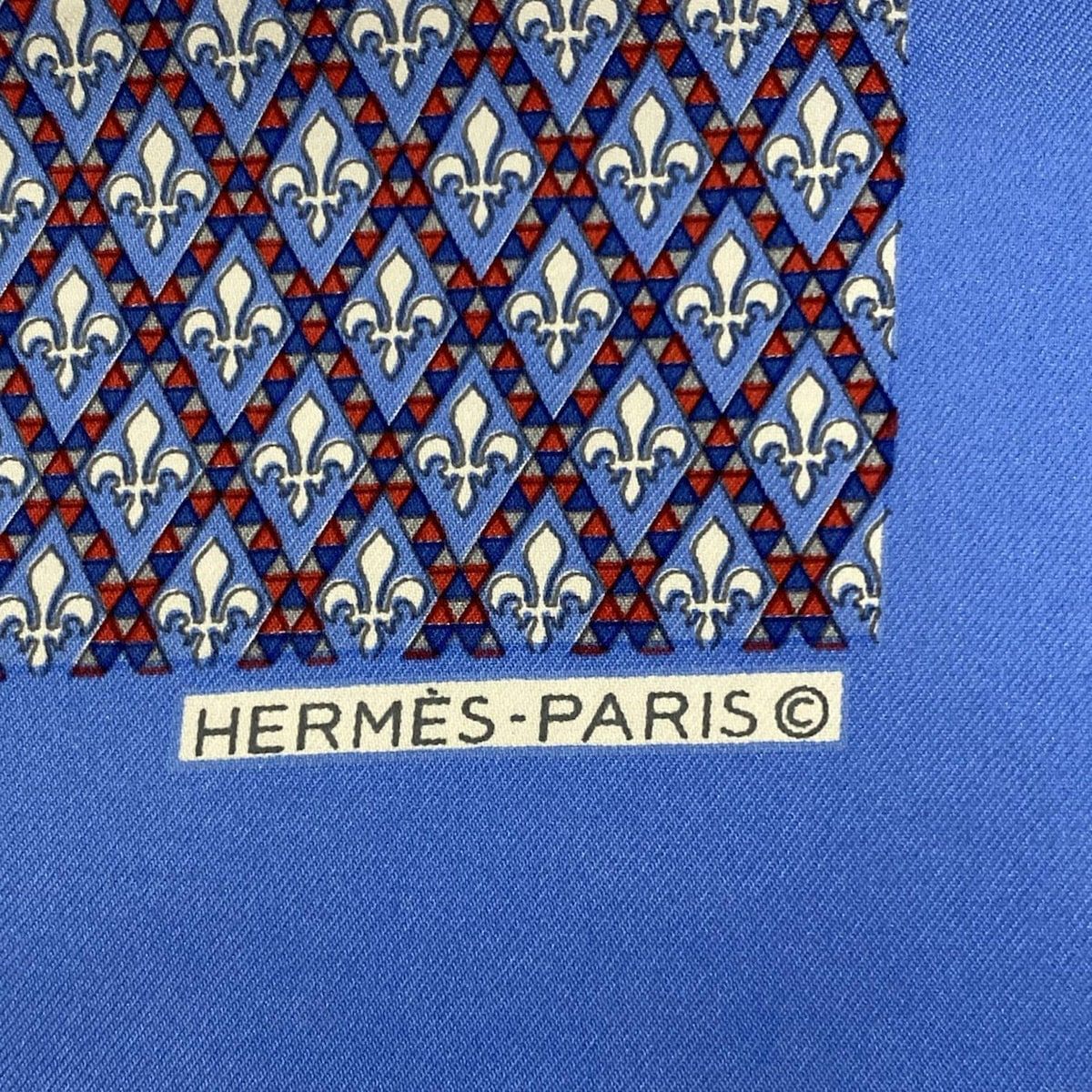 HERMES(エルメス) スカーフ美品 プチカレ ブルーグレー×レッド×マルチ