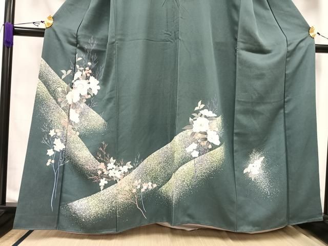 平和屋着物○お召 短冊杢目文様 正絹 逸品 AAAZ7503zg