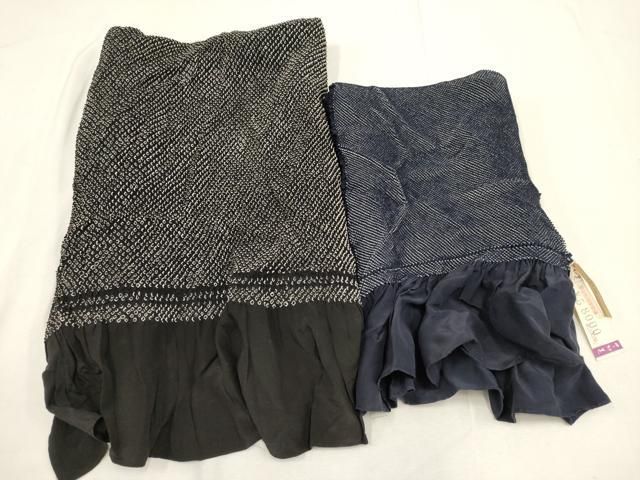 平和屋着物男性　和装小物　兵児帯2点　総絞り　紺・黒　さが美扱い　全て正絹　逸品　未使用品あり　AAAP5592uw