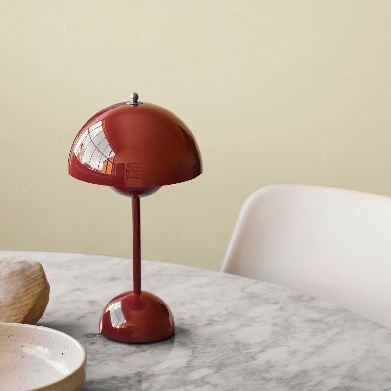 テーブルランプ ワンタッチセンサー式 レッド 北欧 韓国