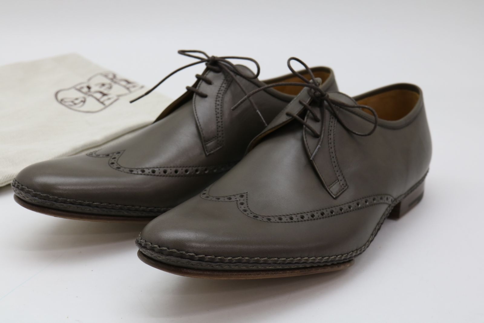 XX4856 エルメス カーフレザー ウィングチップ ビジネスシューズ ４３（２８）未使用 超美品