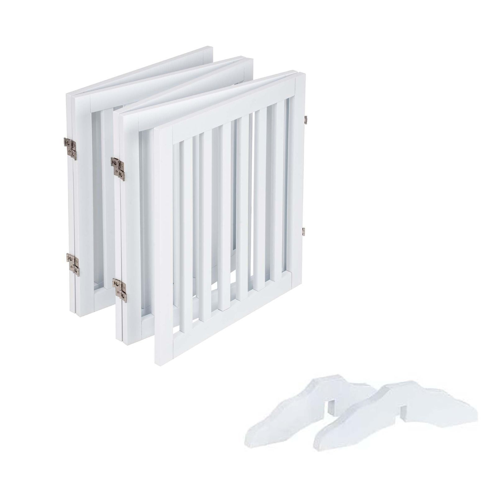  白い 木製犬用ゲート 折り式バリア ペット用家具フェンス unipaws その他 文房具 事務用品