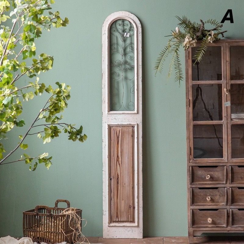 2枚セット アイアンデコウッドドアブラック 高さ152cm 黒