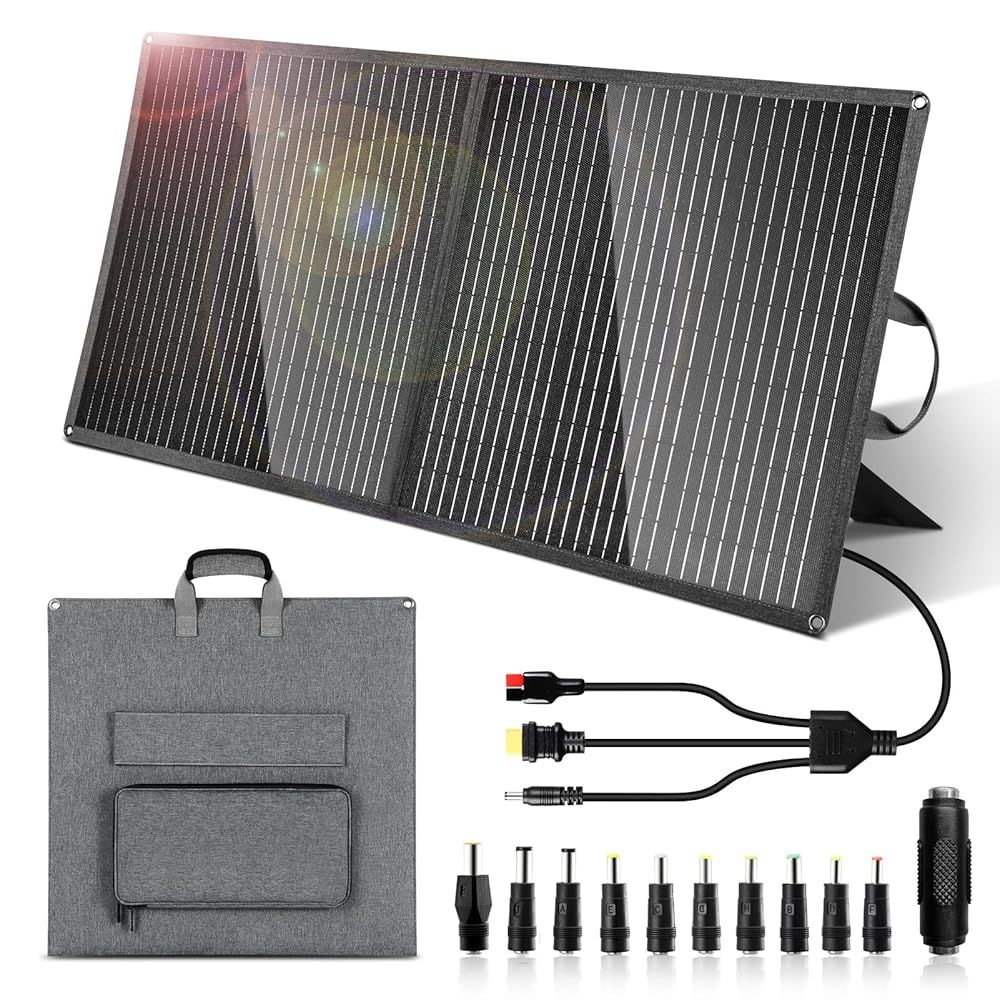 【開封・未使用】OTOUCH ソーラーパネル 100W 20V 折りたたみ式 訳あり新品☆外箱段ボールにキズ・汚れあり・中身は新品です