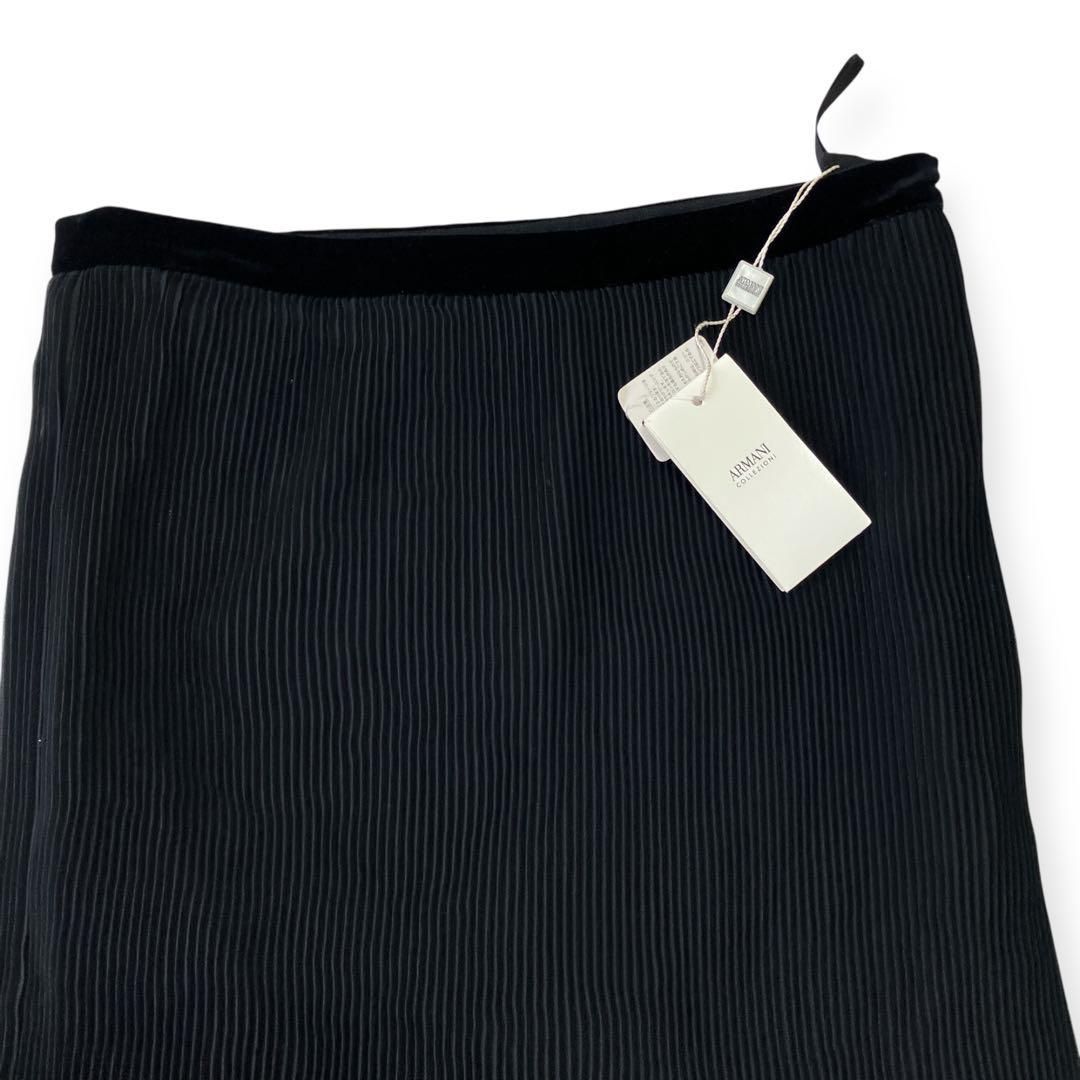 アルマーニ スカート プリーツスカート M〜L 婦人日本 ブラック 黒 タグ付き