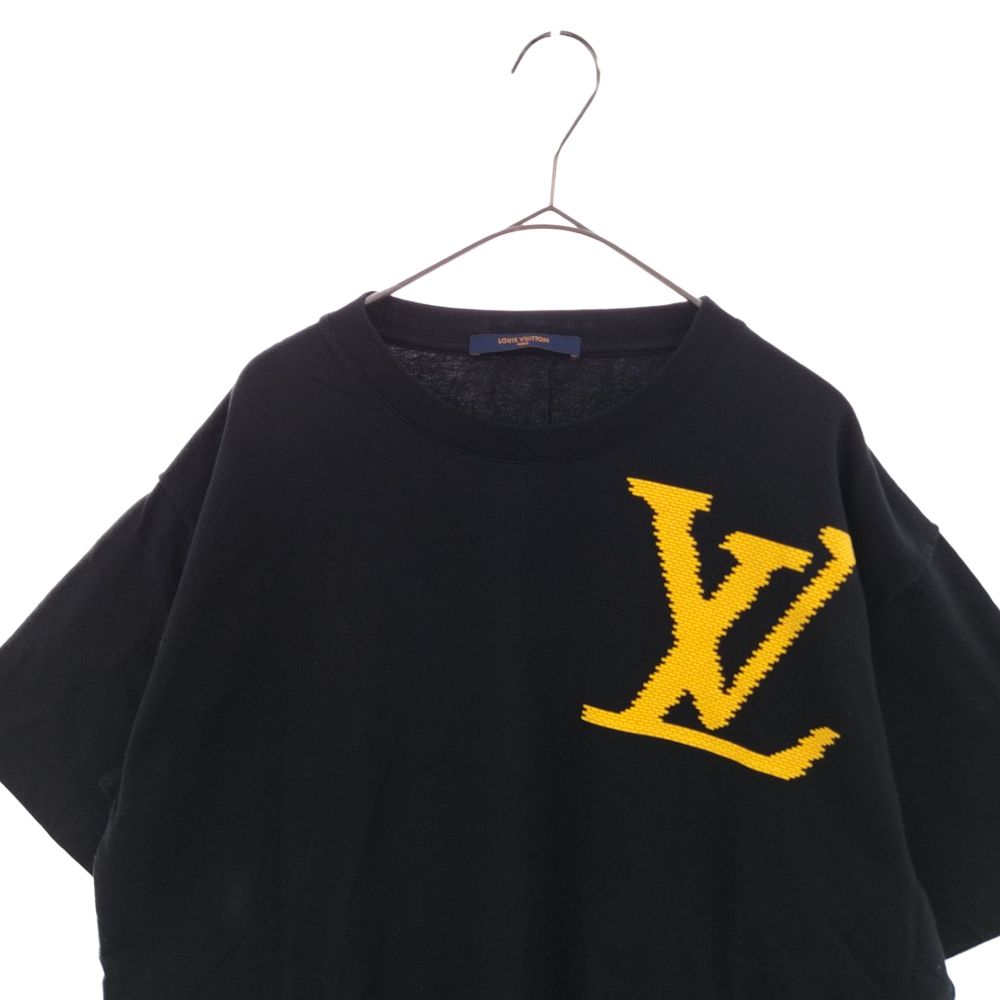 Louis Vuitton ロゴプリント 半袖Tシャツ ブラック　並行輸入 エンブロイダードシグネチャーコットンTシャツ ｜ルイ・ヴィトン