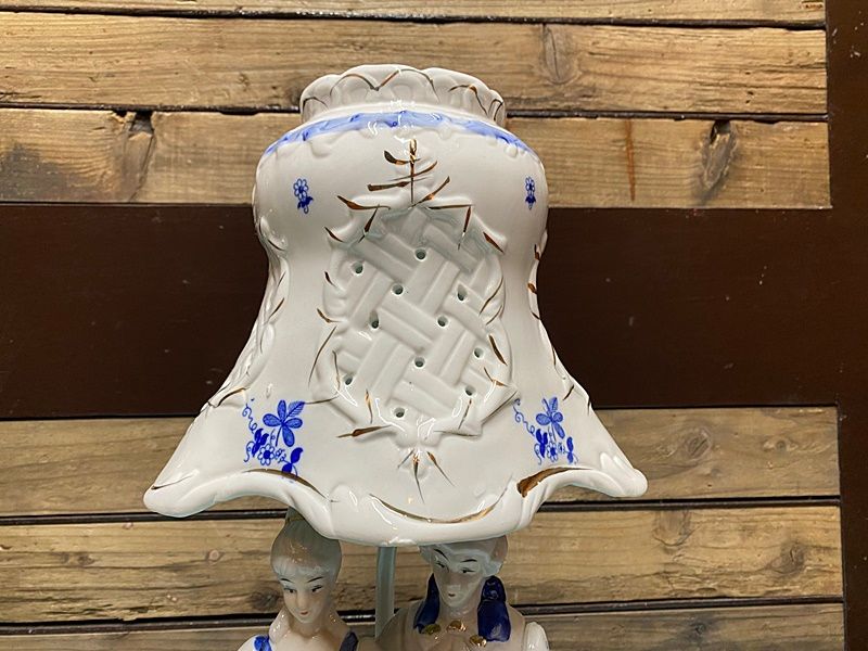 レトロ 陶器製 西洋人形 テーブルランプ アンティーク スタンド