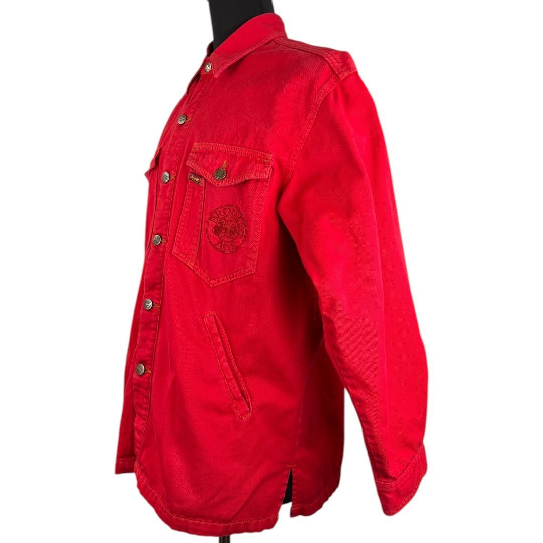 90s BRONZE AGE デニムジャケット　カバーオール　usa製 BRONZE AGE】ブロンズエイジ カバーオール レッド 90's USA製 デニム