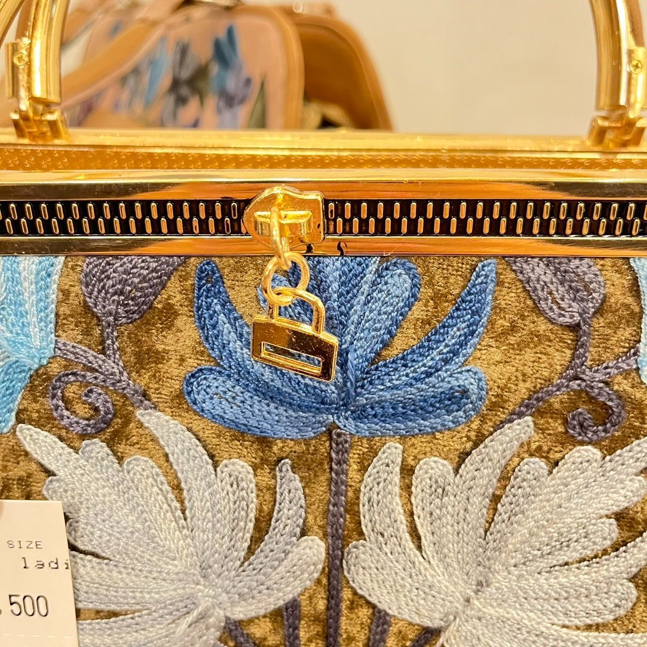 ハンドバッグ カシミール 刺繍 ショルダーバッグ ボタニカル柄 