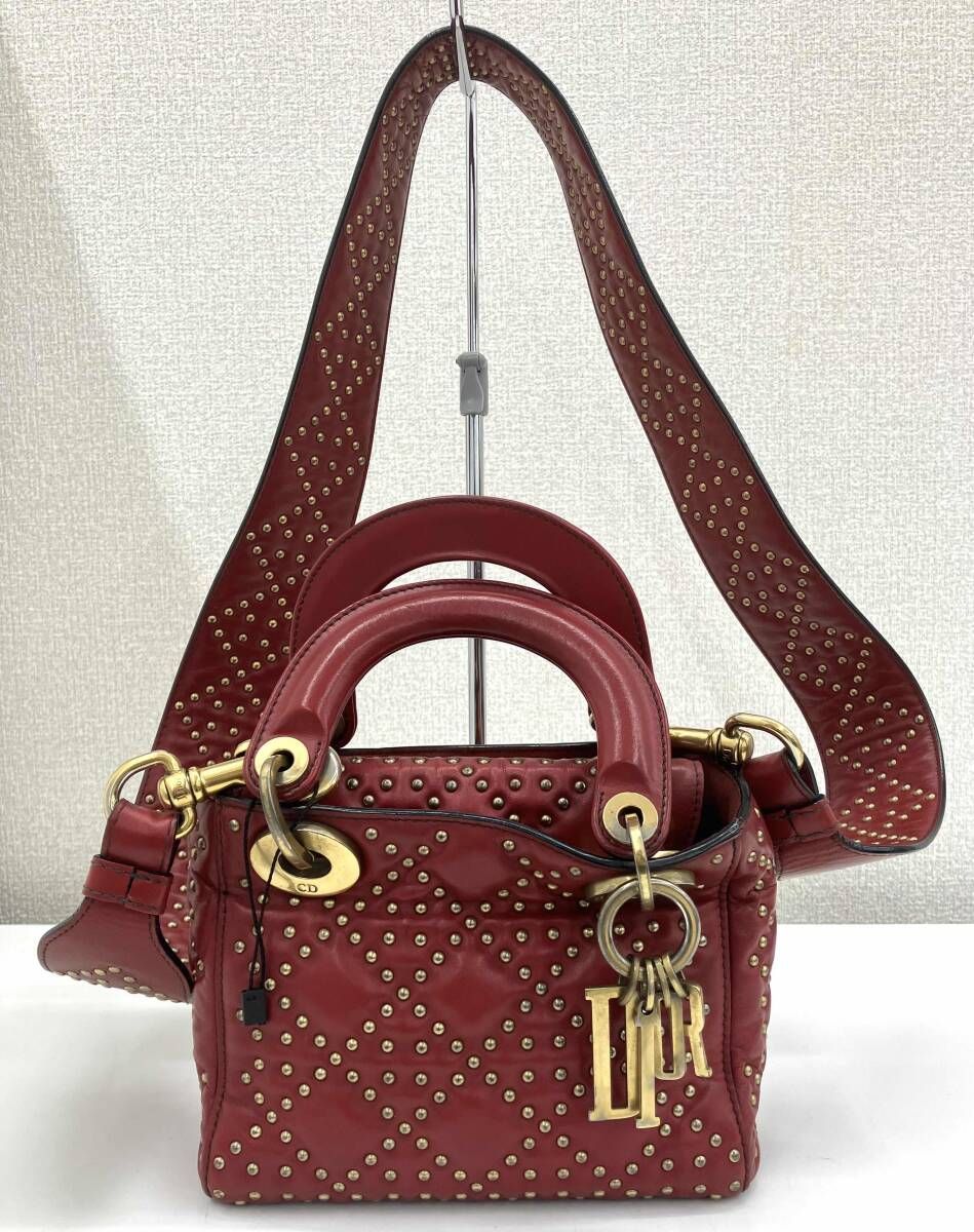 Christian Dior クリスチャンディオール CD レディディオール ゴールド金具 2WAY ショルダーバッグ