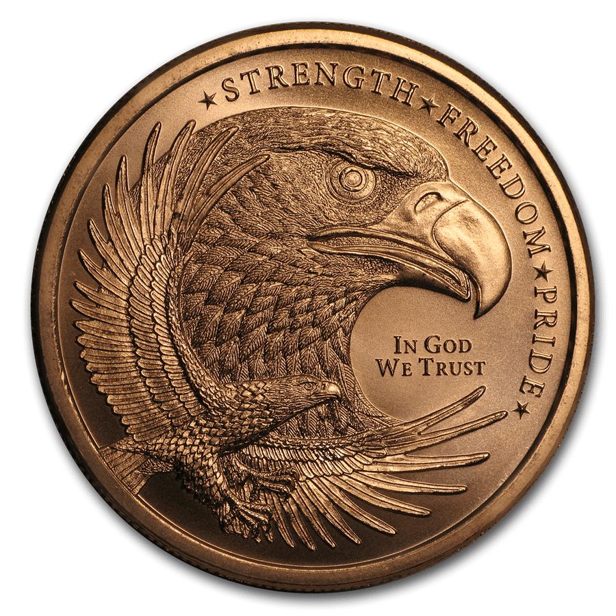 保証書・カプセル付き] (新品) アメリカ 「イーグル・力、自由、誇り」純銀 1オンス メダル - 貨幣、メダル、インゴット