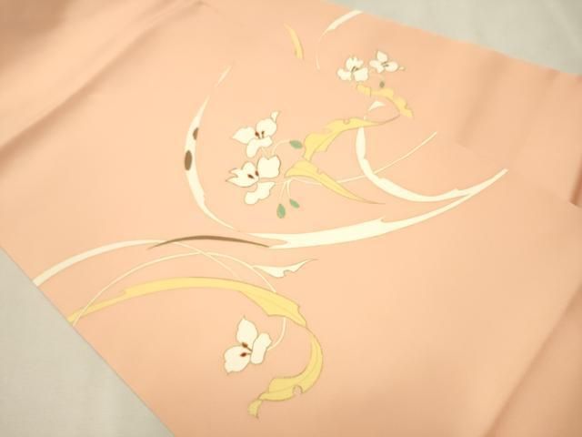 平和屋着物○塩瀬 九寸名古屋帯 駒刺繍 枝花文 金彩 ますいわ屋扱い