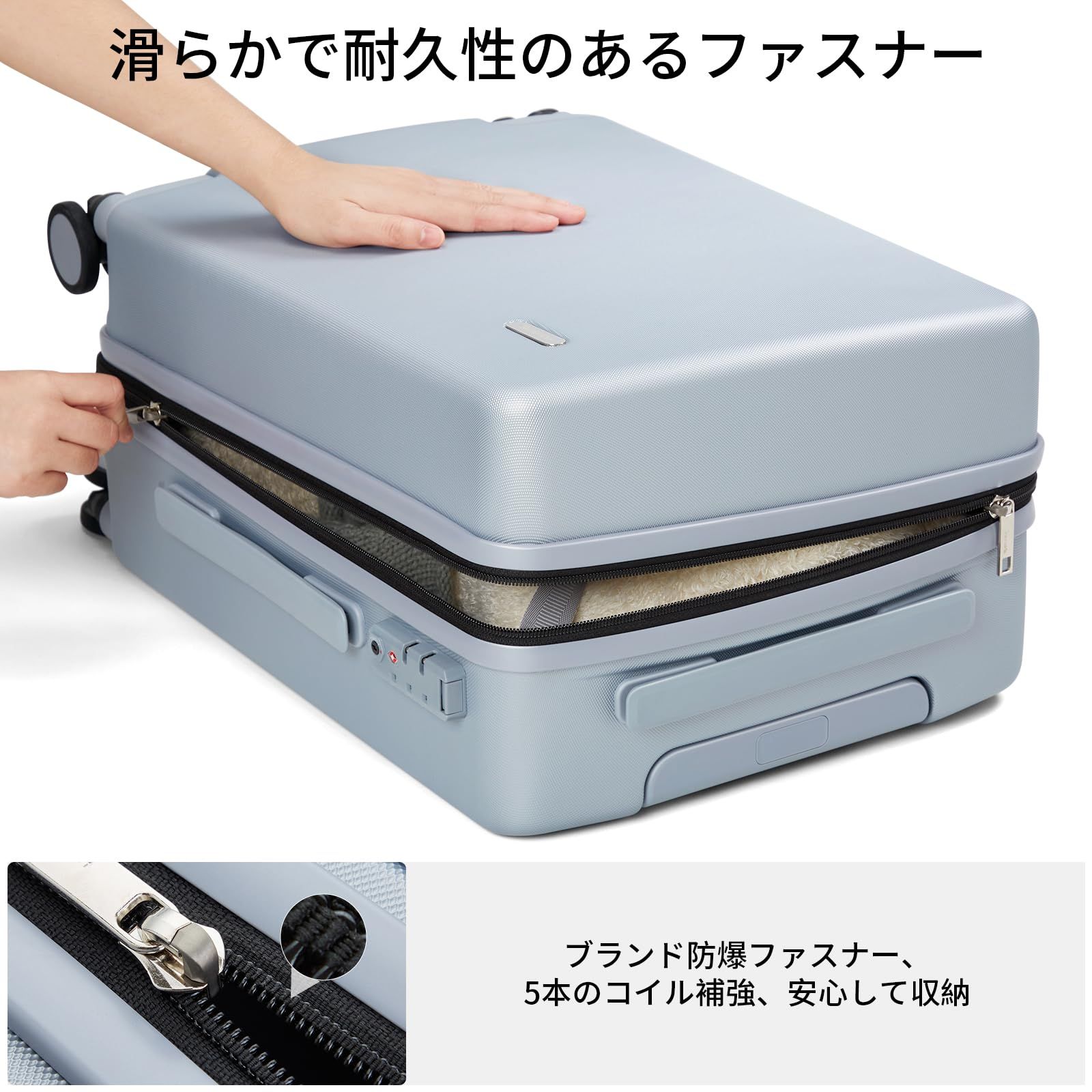 【本物新品保証】 Hanke スーツケース キャリーケース SSサイズ 機内持ち込み 2泊3日 超軽量 29L 大容量 静音360°回転キャスター ノートパソコン保護ポケット付き 耐スクラッチ耐衝撃PC材質 旅行 ビジネス出張用 グレー 改良版入荷！