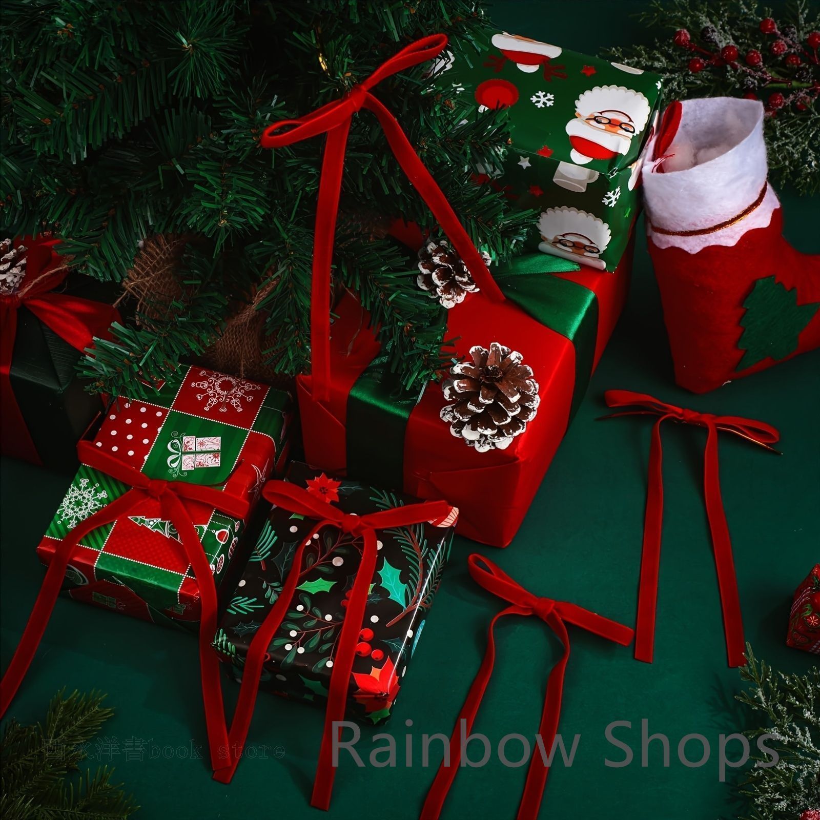 新品未使用】オーナメント 24個パック ベルベット リボンタイ