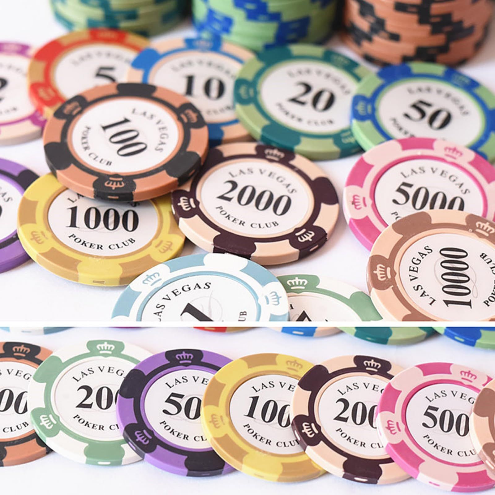 クレイポーカーチップ 20枚セット LAS VEGAS カジノチップ ポーカー