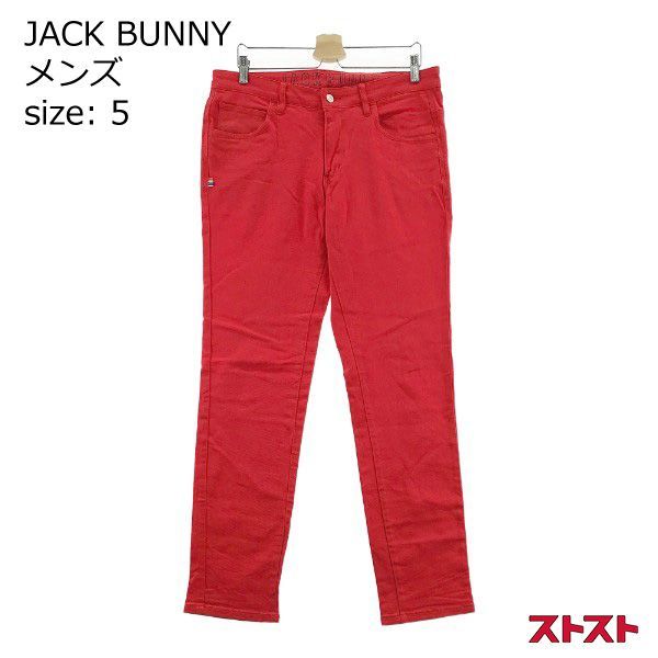 JACK BUNNY ジャックバニー ストレッチパンツ ワッペン レッド系 5 ［240001835613］