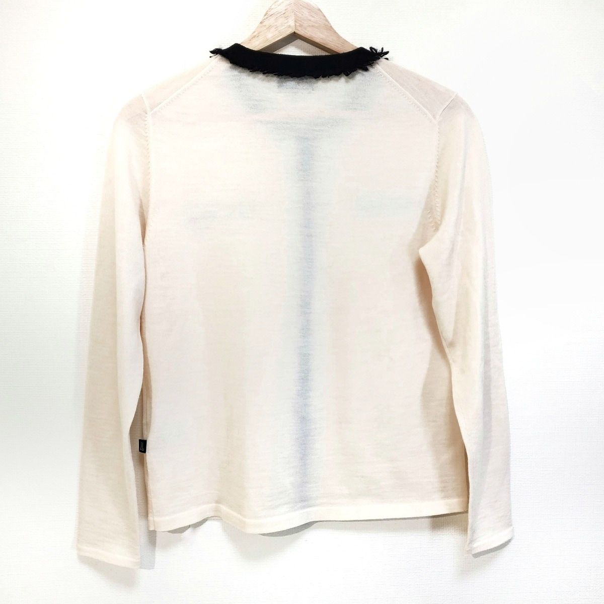 神秘の LANVIN COLLECTION ランバンコレクション カーディガン サイズ38 M レディース - アイボリー×黒 長袖 カラフルな