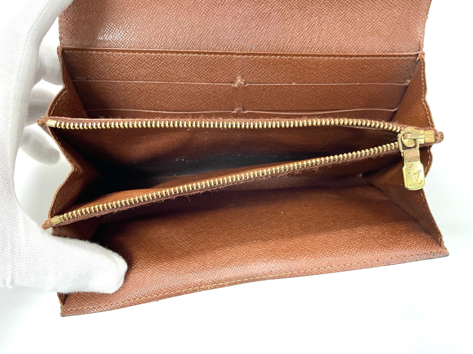 ルイヴィトン ポルトモネ クレディ モノグラム 長財布  ブラウン ギャラ有 LOUIS VUITTON ルイ ヴィトン 長財布 ファスナー付き長財布