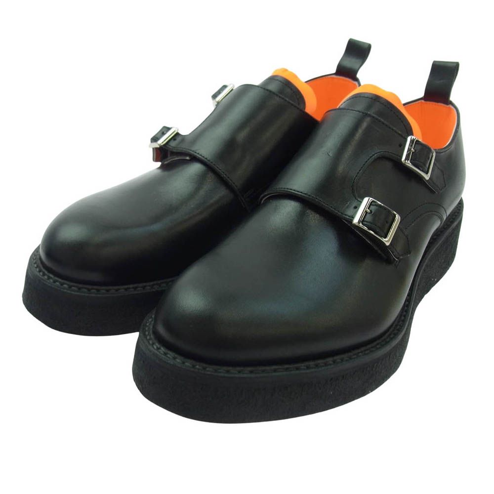 キッズラブゲイト KIDS LOVE GAITE RICHARD-M ダブルモンク ラバーソール レザー シューズ ブラック系 UK8.5 27cm 新古品 ♥