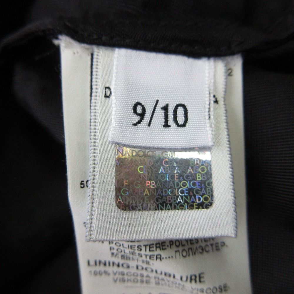 DOLCE GABBANA ドルチェ＆ガッバーナ ドルガバ キッズ 半袖 ひざ丈 ツイードワンピース 9 10 132‐143 cm ブラック 古着 フォーマル対応 半袖 