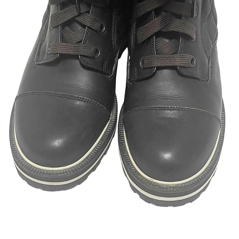 CHANEL シャネル スポーツライン スノーブーツ 37 23.5-24cm レザー キルト ココマーク ブラック系 OJ10-2 OLIVEOS_COM_TR